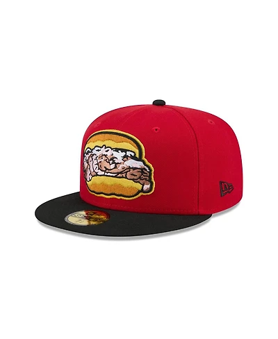 New Era Men's Red Bowie Baysox Theme Nights 59FIFTY Fitted Hat