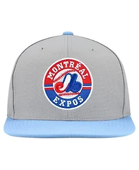 Mitchell & Ness Men's Gray Montreal Expos Cooperstown Collection Basic Flip Snapback Hat