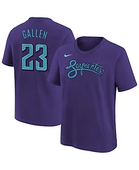 Nike Big Boys and Girls Zac Gallen Purple Arizona Diamondbacks Fuse City Connect Name Number T-Shirt