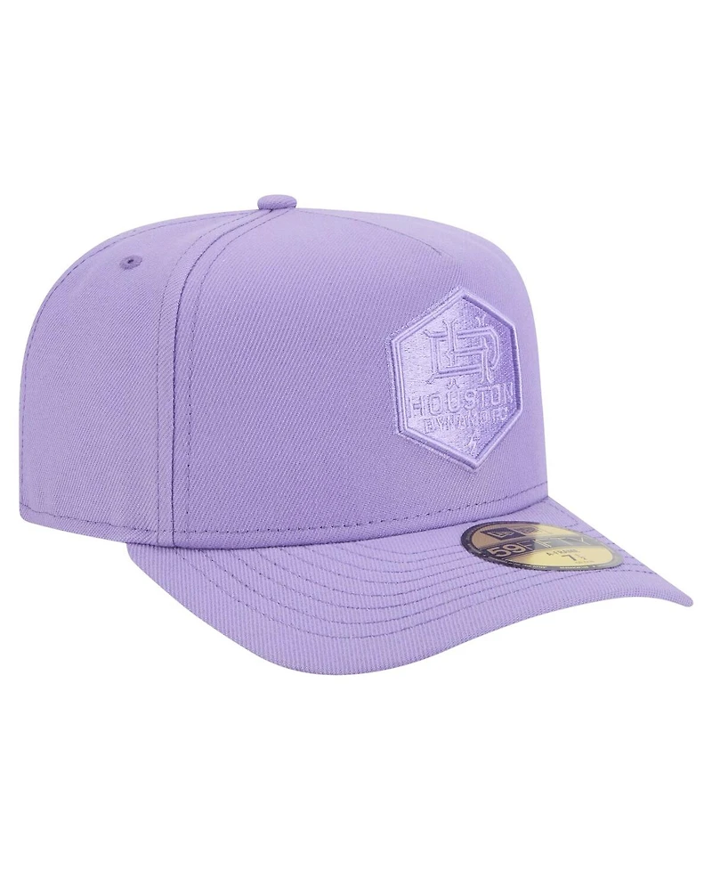 New Era Men's Purple Houston Dynamo Fc Color Pack A-Frame 59FIFTY Fitted Hat
