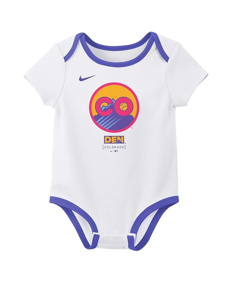 Nike Newborn 2-Piece White Colorado Rockies 2025 City Connect Bodysuit Set