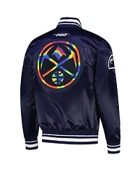 Pro Standard Men's Navy Denver Nuggets 2024/25 City Edition Chenille Satin Full-Snap Jacket
