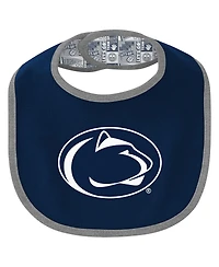 Outerstuff Baby Boys and Girls 3-Piece Penn State Nittany Lions Dynamic Duo Bodysuit, Bib Cuffed Knit Hat Set
