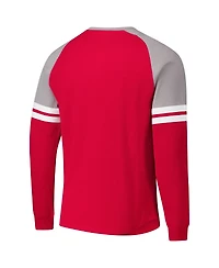Mitchell & Ness Men's Red Detroit Wings Thermal Henley Long Sleeve T-Shirt