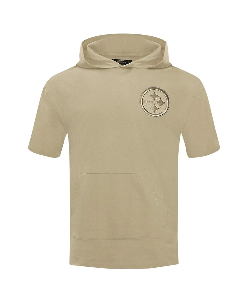 Pro Standard Men's Tan Pittsburgh Steelers Neutrals Capsule Short Sleeve Pullover Hoodie