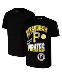 Pro Standard Men's Black Pittsburgh Pirates Turn It Up Dropped Shoulder T-Shirt