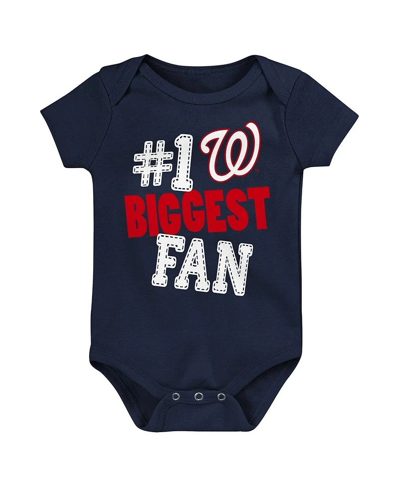 Outerstuff Baby Boys and Girls 3-Pack Washington Nationals Fan Pennant Bodysuit Set