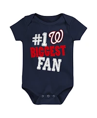 Outerstuff Baby Boys and Girls 3-Pack Washington Nationals Fan Pennant Bodysuit Set