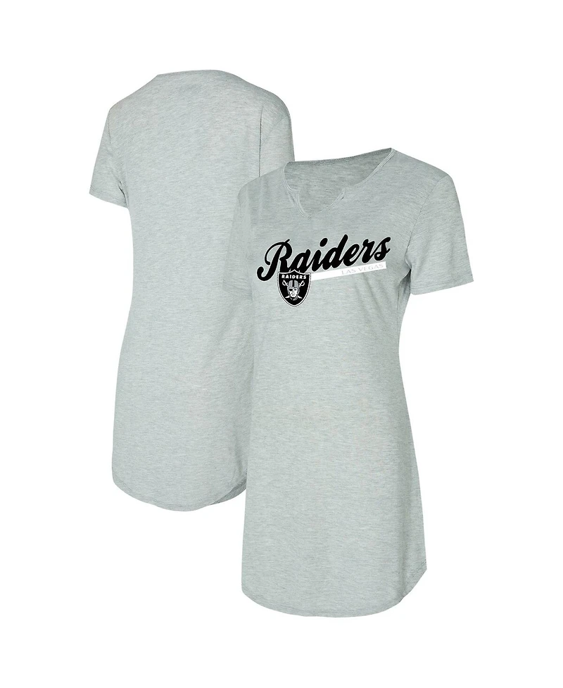 Concepts Sport Women's Gray Las Vegas Raiders Petition Knit Nightshirt