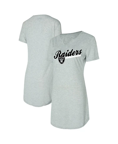 Concepts Sport Women's Gray Las Vegas Raiders Petition Knit Nightshirt