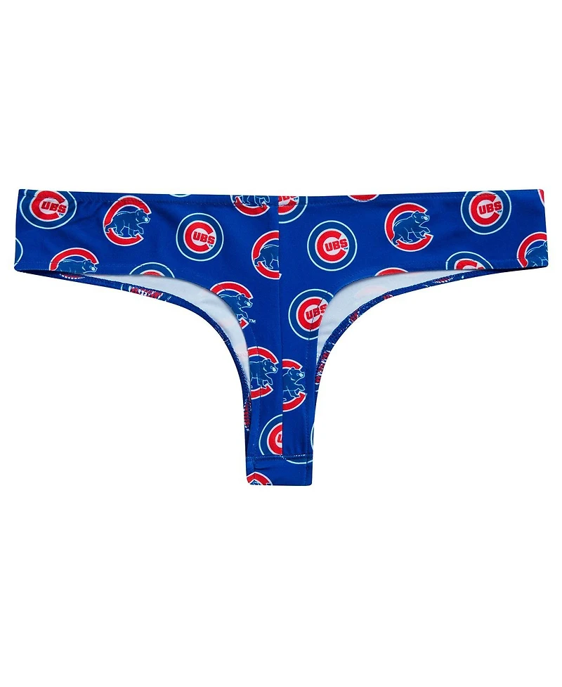 Concepts Sport Women's Royal Chicago Cubs Record Allover Print Knit Thong