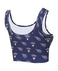 Concepts Sport Women's Navy Tennessee Titans Record Allover Print Bralette