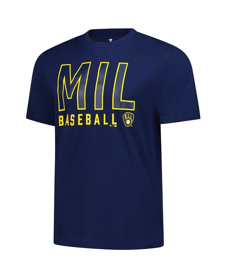Fanatics Men's Navy Milwaukee Brewers T-Shirt
