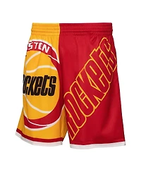 Mitchell & Ness Men's Gold Houston Rockets Big Face 5.0 Fashion Shorts