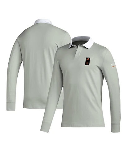 Adidas Men's 2023 Player Gray Houston Dynamo Fc Travel Long Sleeve Polo Shirt