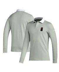 Adidas Men's 2023 Player Gray Houston Dynamo Fc Travel Long Sleeve Polo Shirt