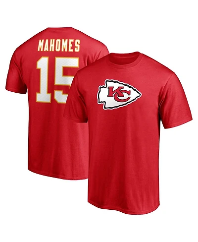 Fanatics Men's Patrick Mahomes Red Kansas City Chiefs Icon Player Name Number T-Shirt