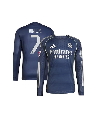 Adidas Men's Vini Jr. Blue Real Madrid 2025/26 Away Authentic Long Sleeve Player Jersey