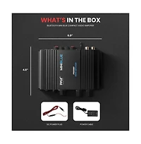 Pyle Bluetooth Mini Blue Compact Audio Amplifier - Aux Input, Push-Type Terminals, Includes Power Adapter, 90 Watt Amp