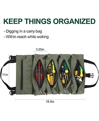Xdovet Tool Bag Roll Up,Heavt Duty Tool Organizer Portable Tool Storage Bags Waterproof Oxford Cloth-Zipper Pouch for Men Mechanic, Electricians, Repa