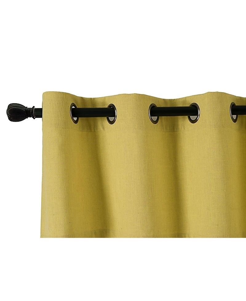 Kate Aurora Teen Decor Poly Cotton Pastel Yellow Colored Grommet Top Window Valance
