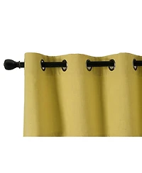 Kate Aurora Teen Decor Poly Cotton Pastel Yellow Colored Grommet Top Window Valance
