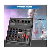 Pyle 3-Channel Audio Mixer With Usb Interface, Built-in Fx Processor, MP3 Player, Xlr & 6.35 Jack Connectors