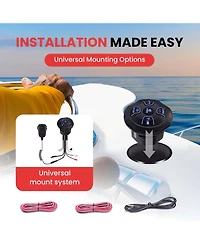 Pyle Dual 6.5” Waterproof Marine Speaker Kit with Wireless Bt Receiver & Handheld Microphone for Onboard Audio System (White)