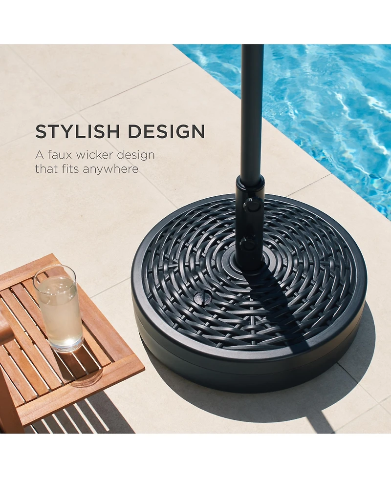 Best Choice Products Fillable Plastic Patio Umbrella Base Stand, Pole Holder w/ Adjustment Knob