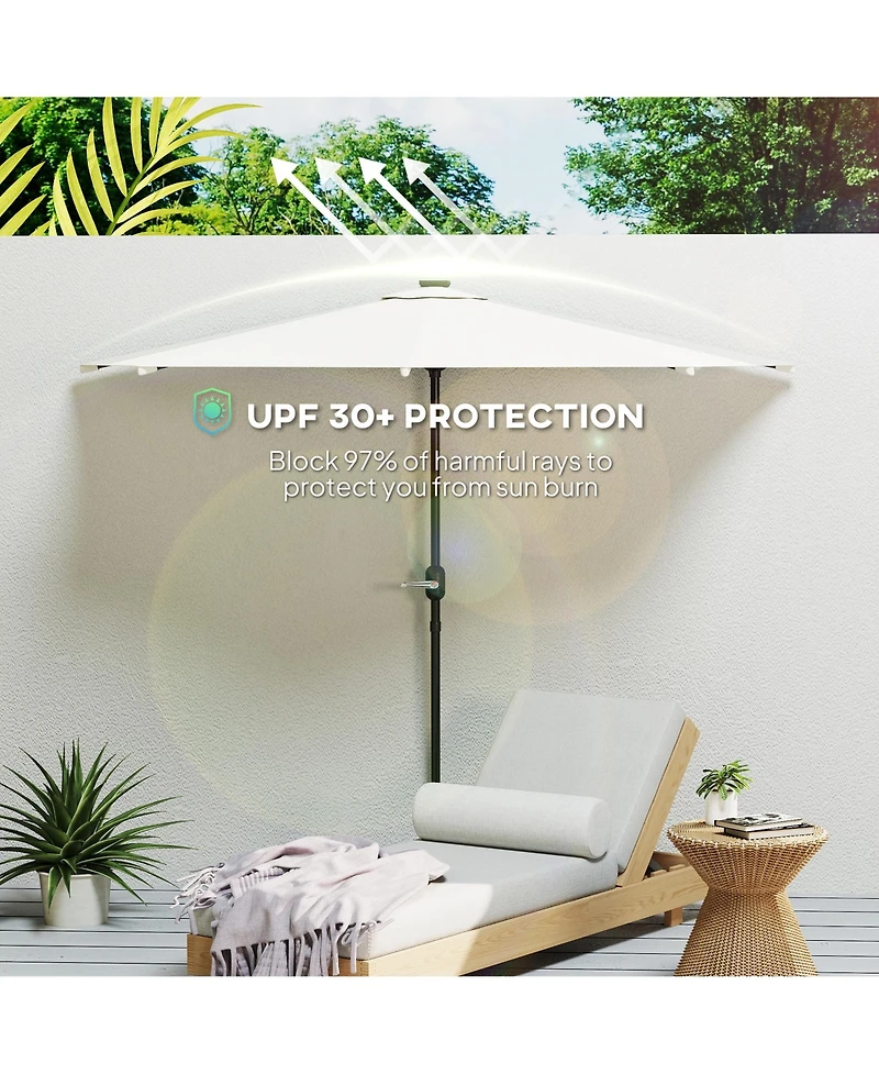 Outsunny Half Patio Umbrella, Upf 30+ Balcony