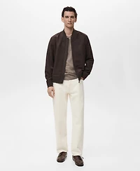Mango Men's Suede-Effect Bomber Jacket