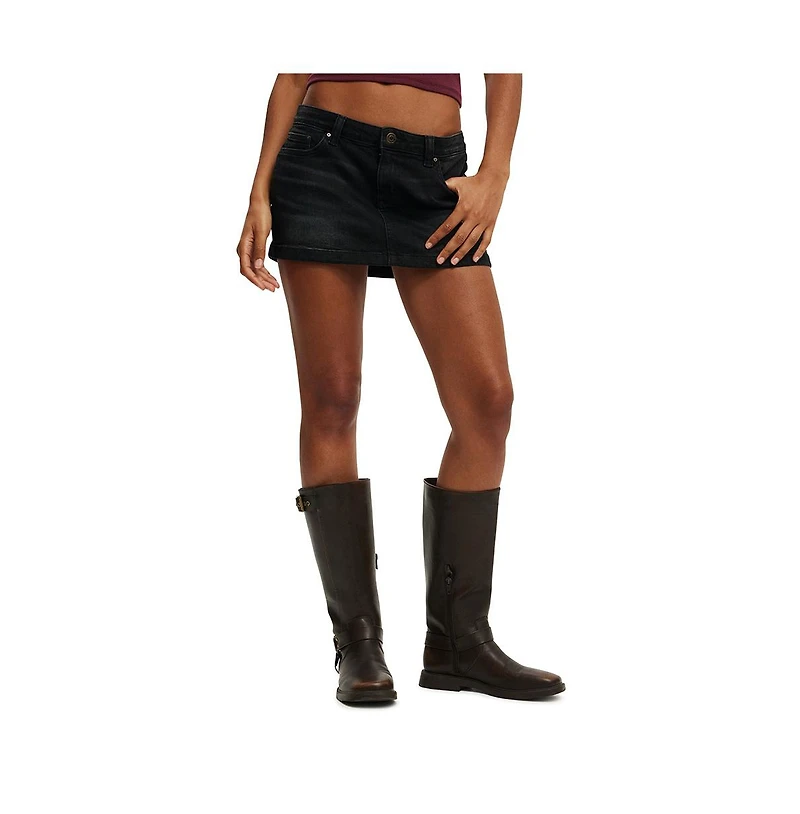 Cotton On Women's Micro Low Denim Skirt