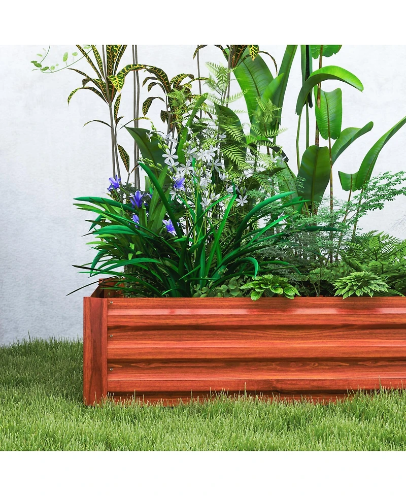 Outsunny 39" Raised Wall Garden Planet Beds for Flowers,