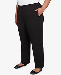 Alfred Dunner Plus As Usual Textured Pull On Elastic Medium Length Pants