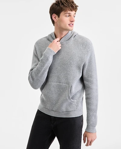 Sun + Stone Men's Waffle-Knit Pullover Hoodie, Exclusively at Macy's