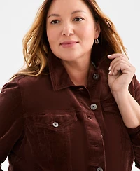 Style & Co Plus Corduroy Button-Front Jacket, Macy's Exclusive