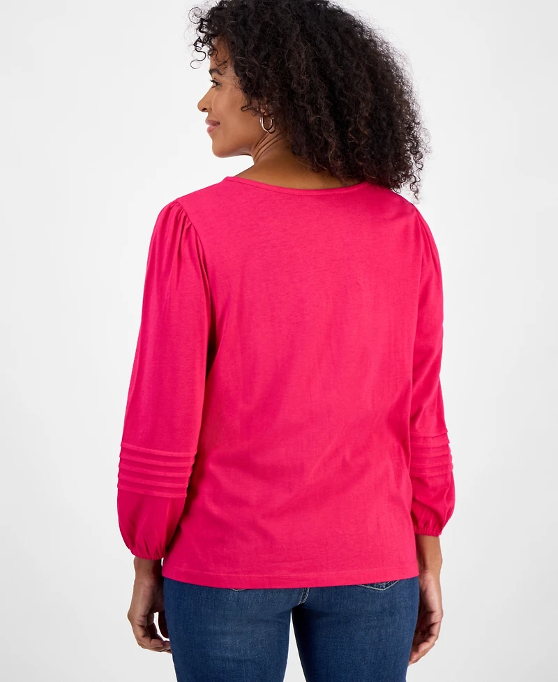Style & Co Women's Embroidery Long-Sleeve Knit, Macy's Exclusive