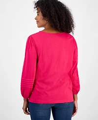 Style & Co Women's Embroidery Long-Sleeve Knit, Macy's Exclusive
