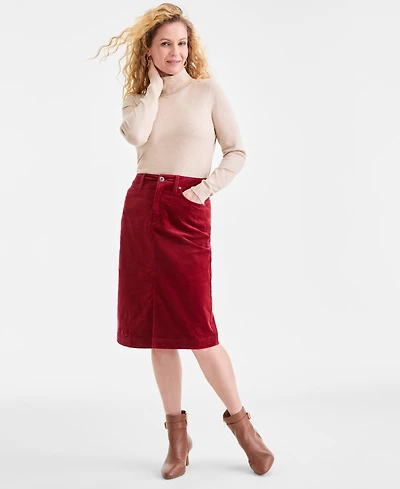 Style & Co Women's Corduroy Midi Skirt, Macy's Exclusive