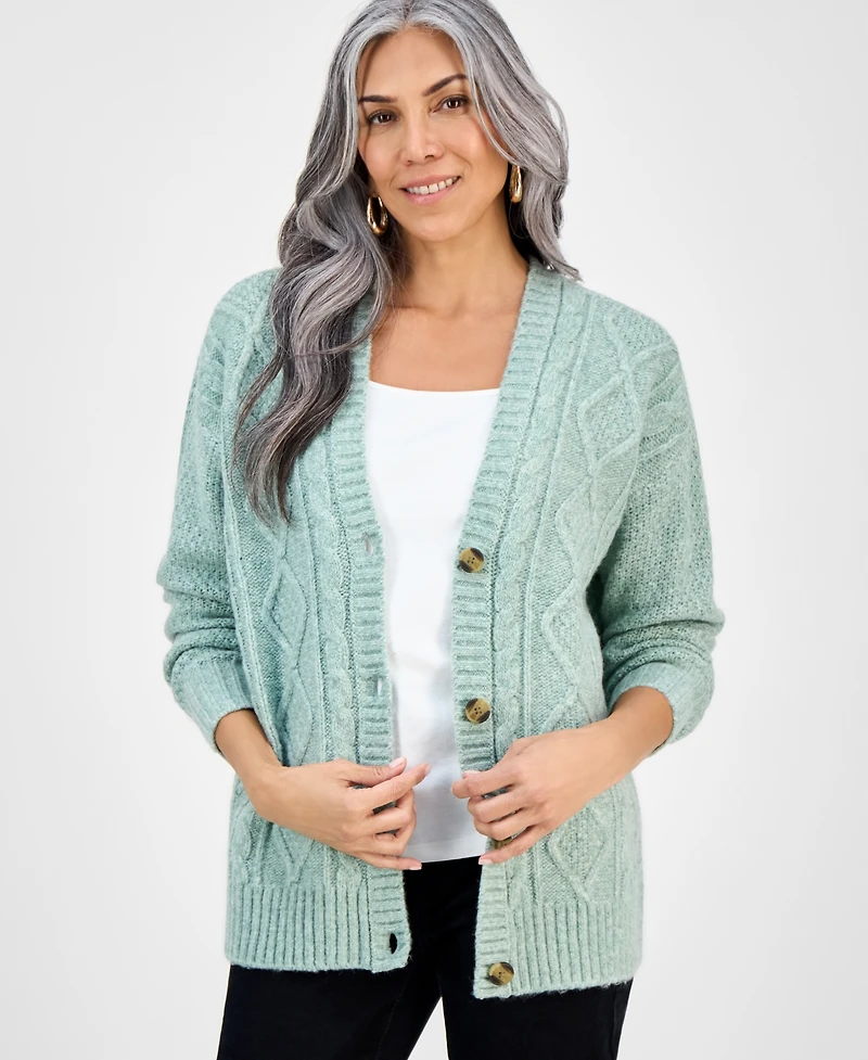 Style & Co Women's Chunky Cable-Knit Cardigan, Macy's Exclusive