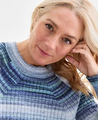 Style & Co Women's Space-Dye Long-Sleeve Crewneck Sweater, Macy's Exclusive
