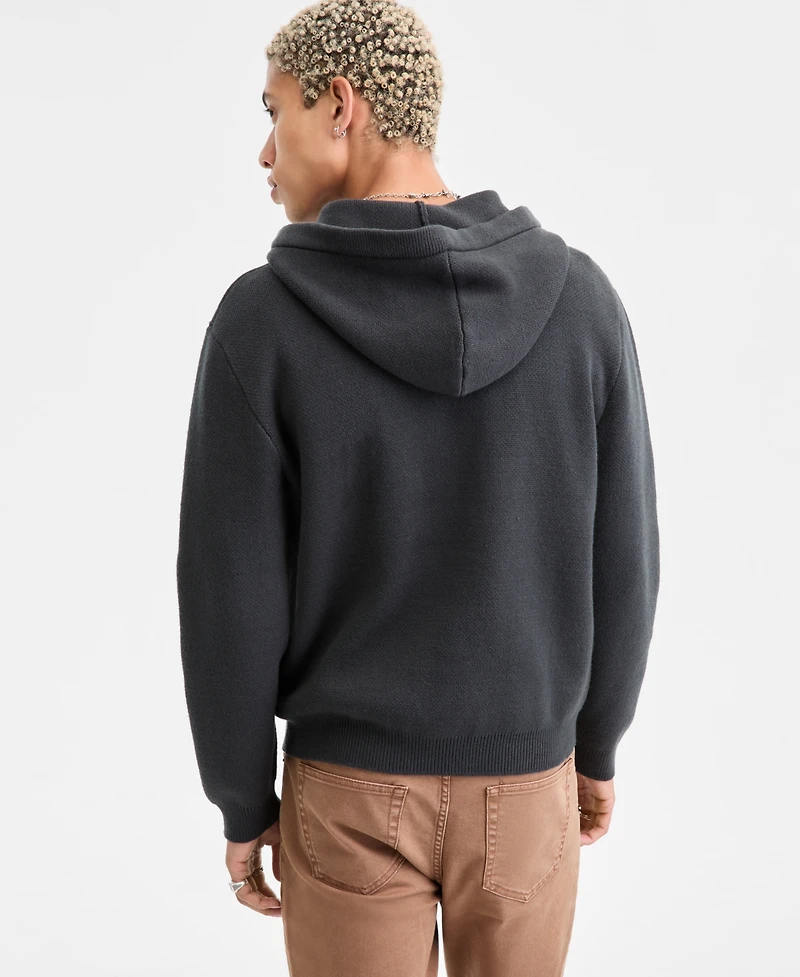 Sun + Stone Men's Long-Sleeve Placed Fair Isle Hooded Sweater, Macy's Exclusive