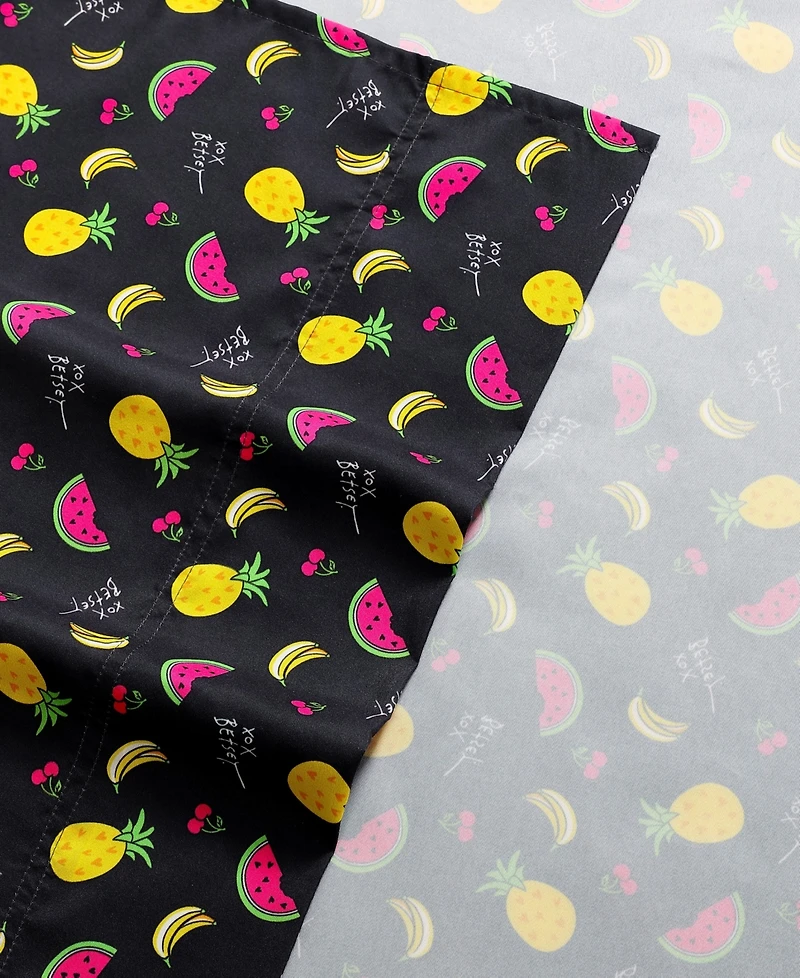 Betsey Johnson Silky Microfiber Printed 3-Pc. Sheet Set, Twin