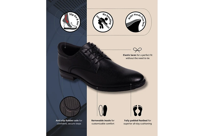 Marc Joseph New York State Street Hands-Free Slip On Technology Plain Toe Dress Oxfords