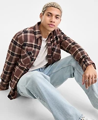 Sun + Stone Men's Anthony Long-Sleeve Cotton Flannel Plaid Shirt, Macy's Exclusive