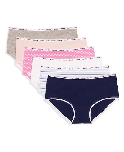 Calvin Klein Big Girls 6-Pack Leg Opening Hipster with Picot Detail
