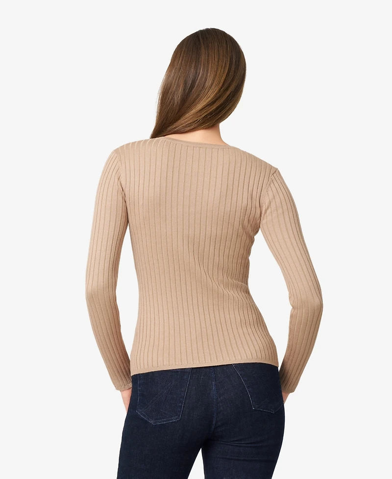 Melissa Paige Women's Crewneck Ribbed-Knit Sweater