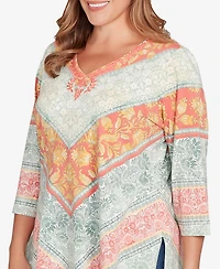 Ruby Rd. Plus Embellished Floral Knit Top