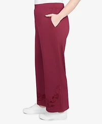 Ruby Rd. Plus Wide Leg Floral Cutout Pants
