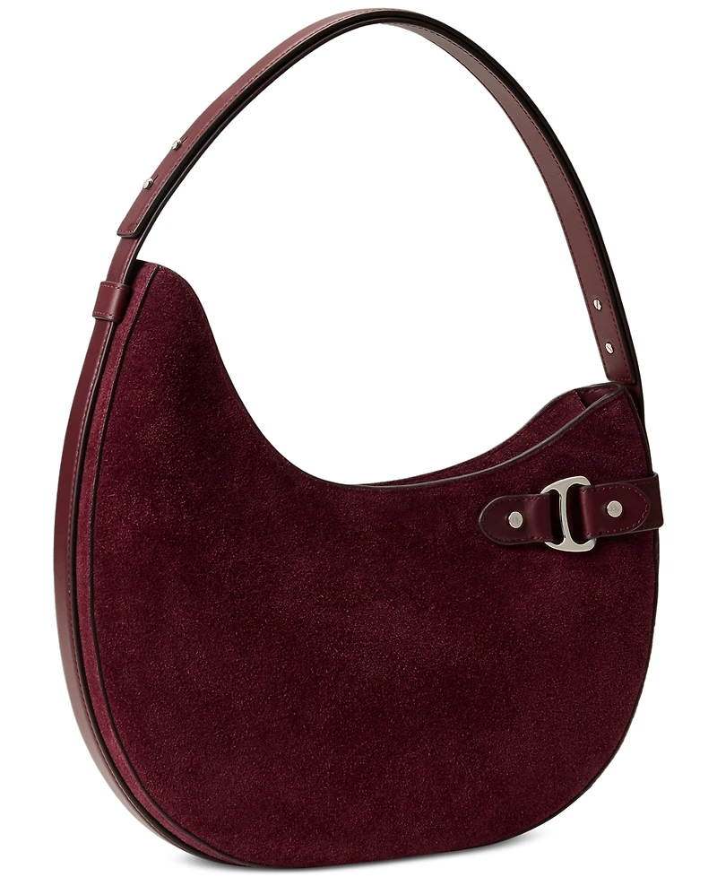 Lauren Ralph Suede Medium Tasha Shoulder Bag